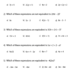 Equivalent Expressions Worksheet With Answers