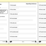 Expand Sentence Expanding Sentences Worksheets Twinkl