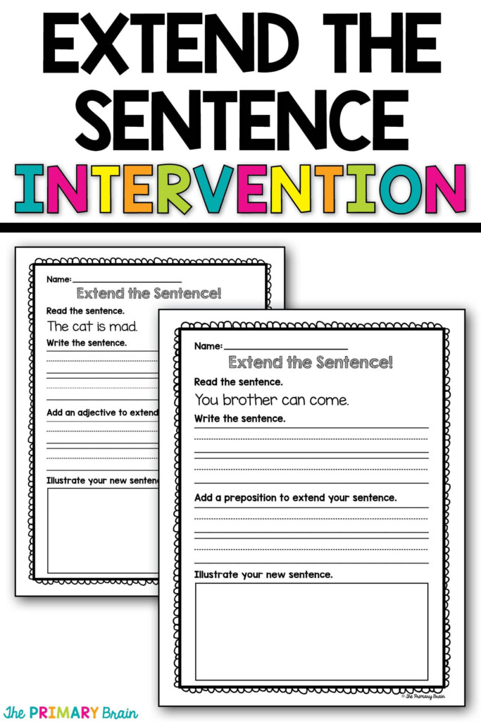 Extend The Sentence Writing Intervention Use Conjunctions Adjectives 