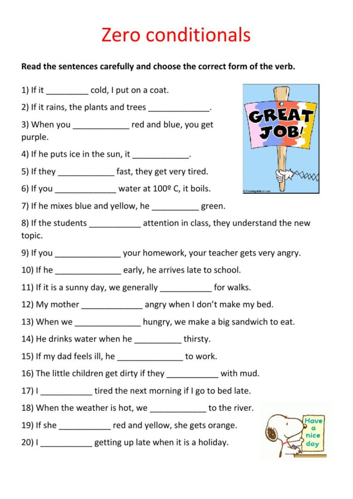 Ficha Online De Zero Conditional And Simple Present Tense Para 5 th 