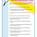 Find The Subordinate Clause Sentence Structure Worksheets