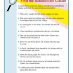 Find The Subordinate Clause Sentence Structure Worksheets