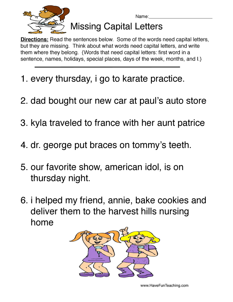 Finding Errors In Sentences Worksheet