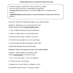 Finding Independent And Dependent Clauses Worksheet Dependent Clause