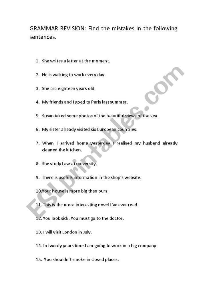 Finding Mistakes In Sentences ESL Worksheet By Albacolomer 4