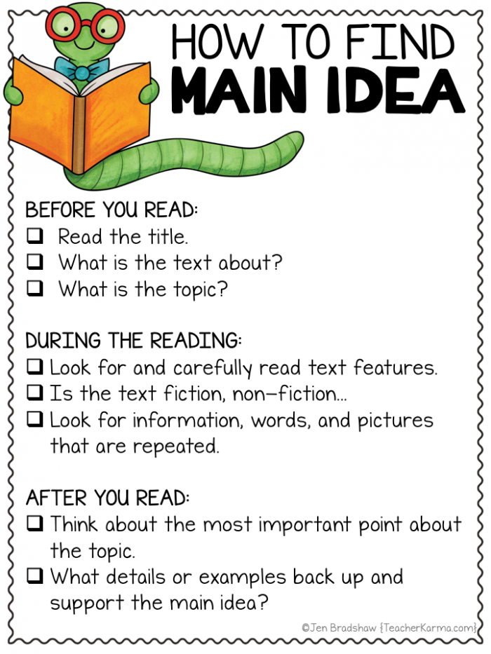 Finding The Topic And Main Idea Of A Nonfiction Text Worksheets 