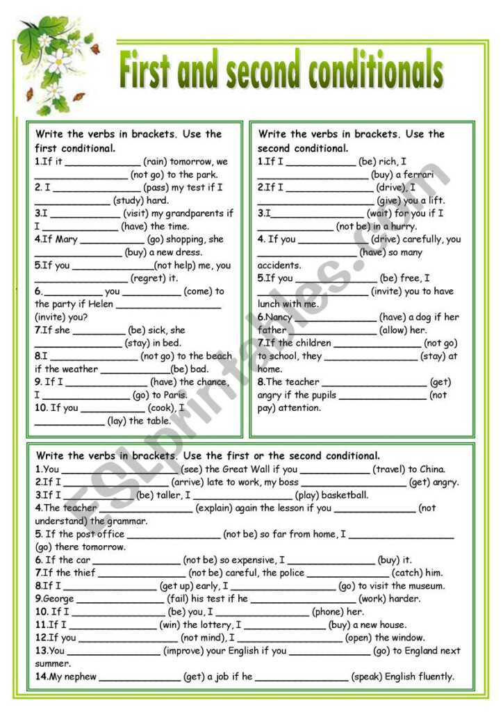 First And Second Conditionals ESL Worksheet By Carballada2