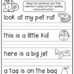 Fix The Sentence Worksheets 1st Grade Pdf Jay Sheets