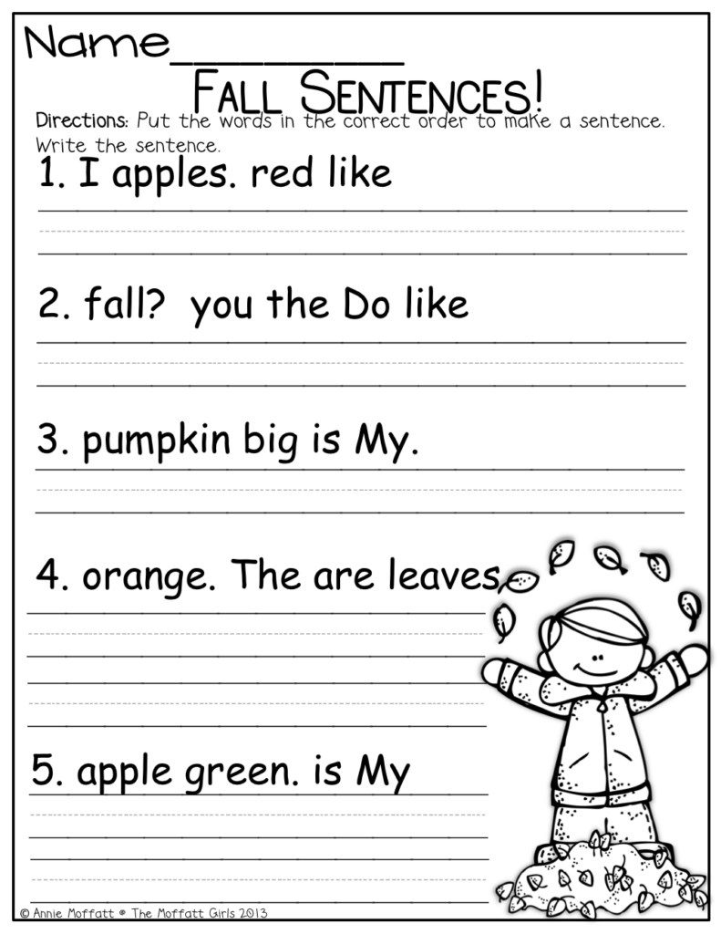 Fix The Sentence Worksheets