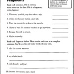 Fragment Sentence Worksheets