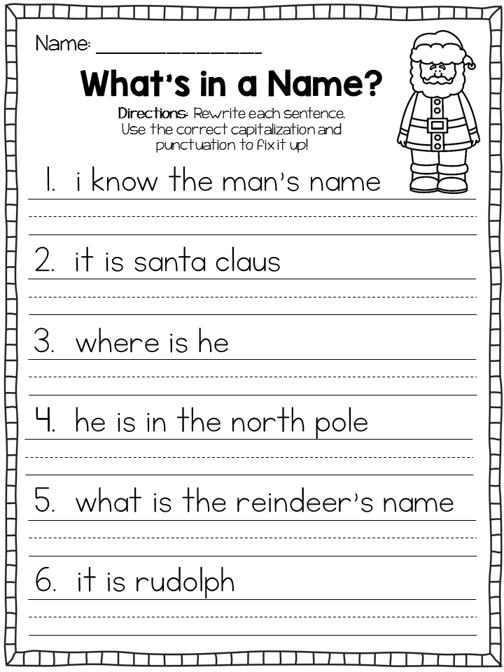 Free 1st Grade Writing Sentences Worksheets