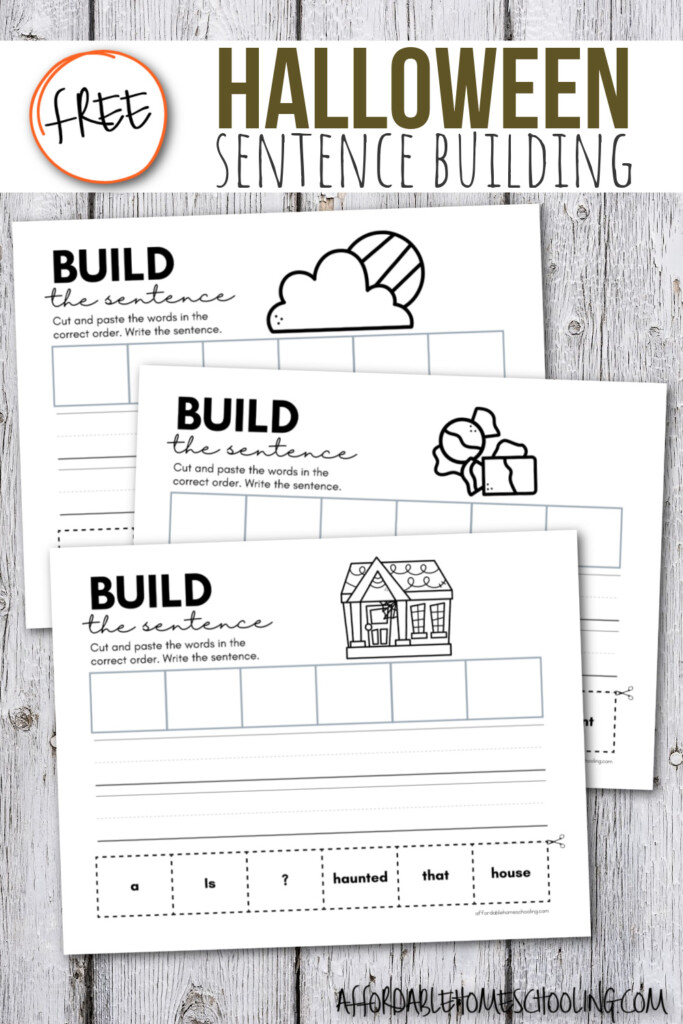 Free Printable Halloween Sentence Building Worksheets