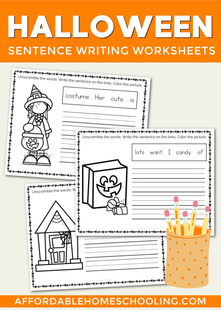 Free Printable Halloween Sentence Writing Worksheets