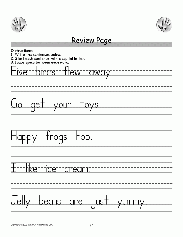 Free Printable Handwriting Practice Sentences PRINTABLE TEMPLATES