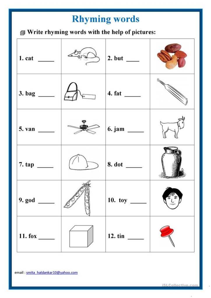 Free Printable Rhyming Words Worksheets Free Printable