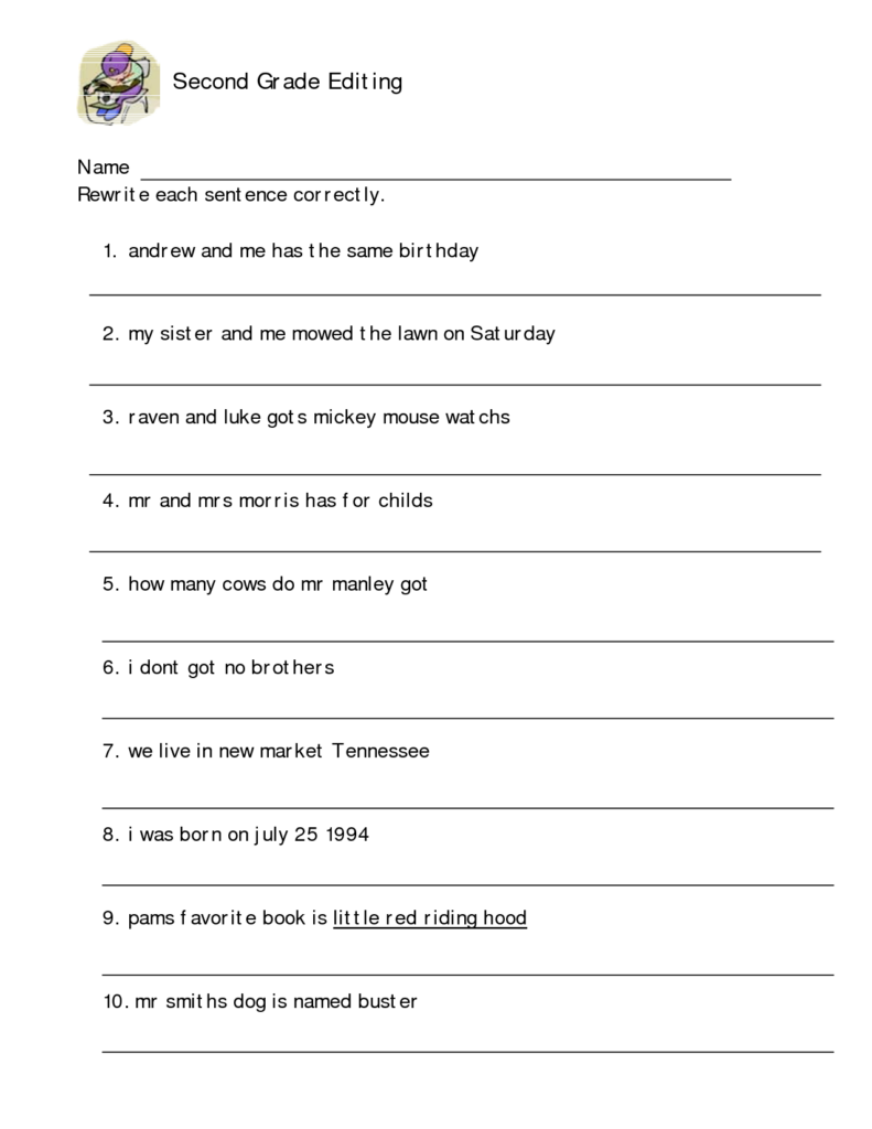 Free Printable Sentence Correction Worksheets