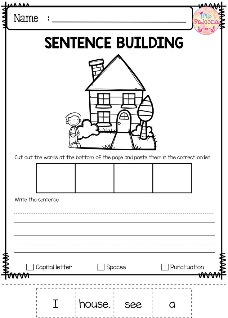 Free Sentence Building Kindergarten Writing Sentence Building 