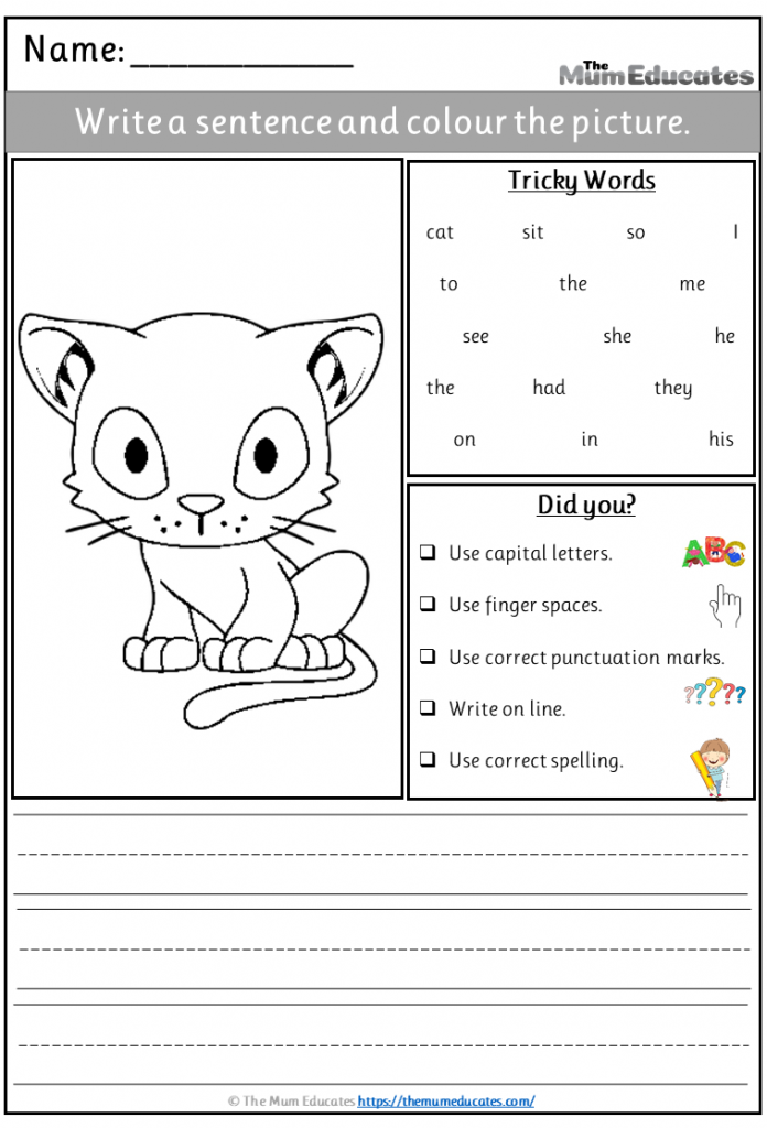 FREE Simple Sentence Writing Picture Prompts For Kids The Mum Educates
