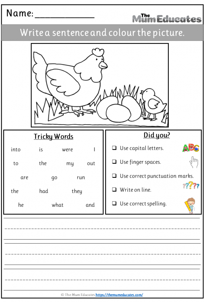 FREE Simple Sentence Writing Picture Prompts For Kids The Mum Educates