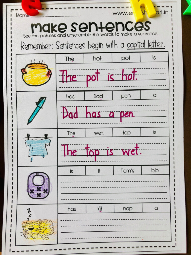  FREE Write The Short Vowel Sentences Kindergarten Writing 