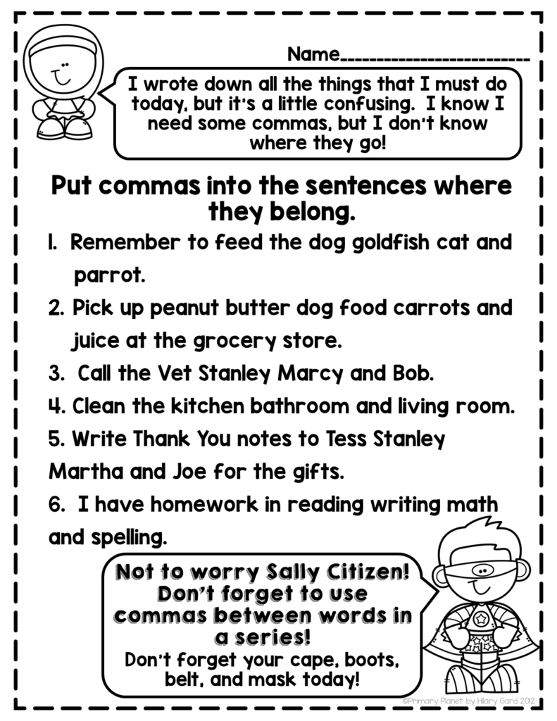 FUN Comma Use Comma Activities Comma Use Posters And Worksheets 