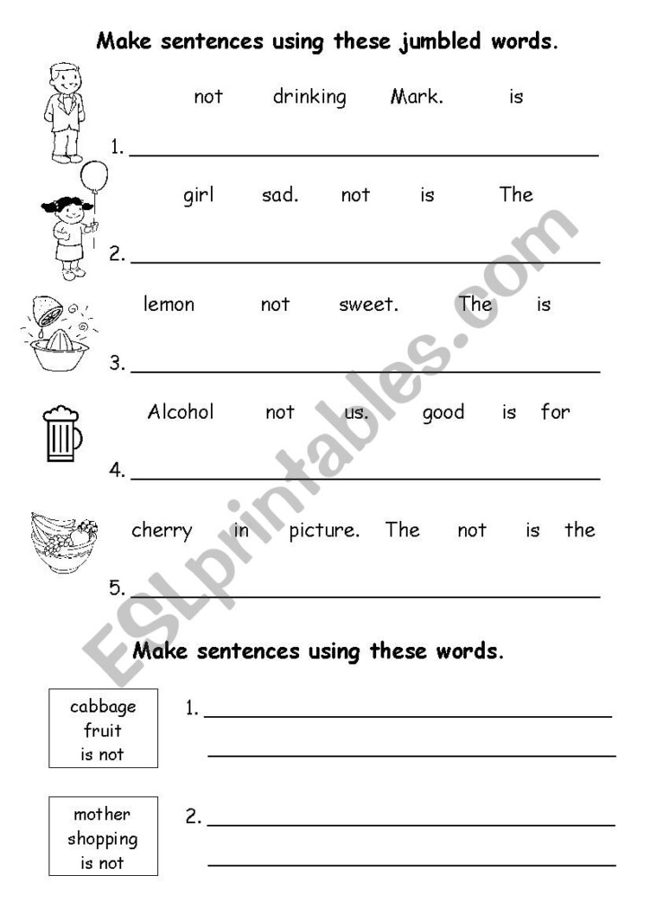 Grade 1 Jumbled Sentences Worksheet K5 Learning Unjumble The 