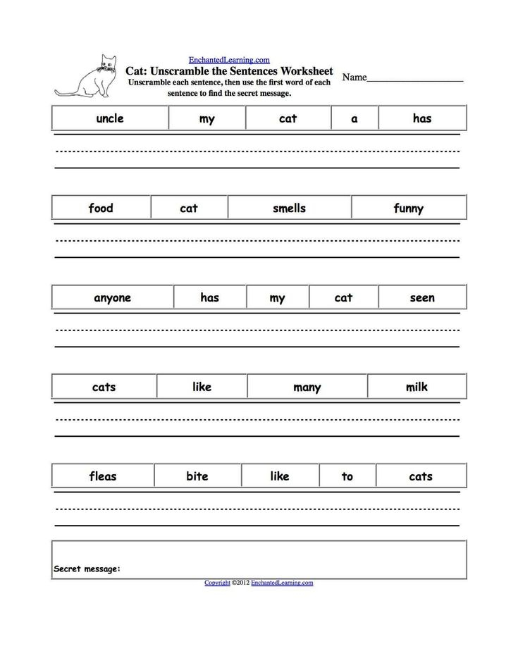 Grade 2 Scrambled Sentences Worksheet