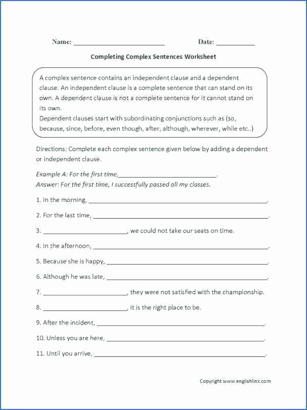 How To 30 Creative Complex Sentence Worksheets 4th Grade Simple 