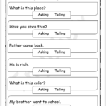 Identify Asking Or Telling A Sentence Worksheet EnglishBix