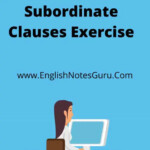 Identify Main And Subordinate Clause Exercise