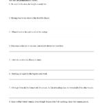 Identify Sentence Fragments Worksheet