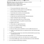 Identifying Sentence Fragments Practice A Worksheets 1 Answe