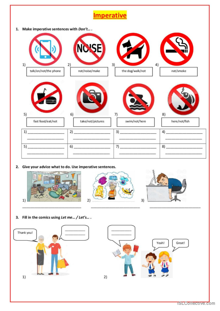 IMPERATIVE SENTENCES General Gramma English ESL Worksheets Pdf Doc