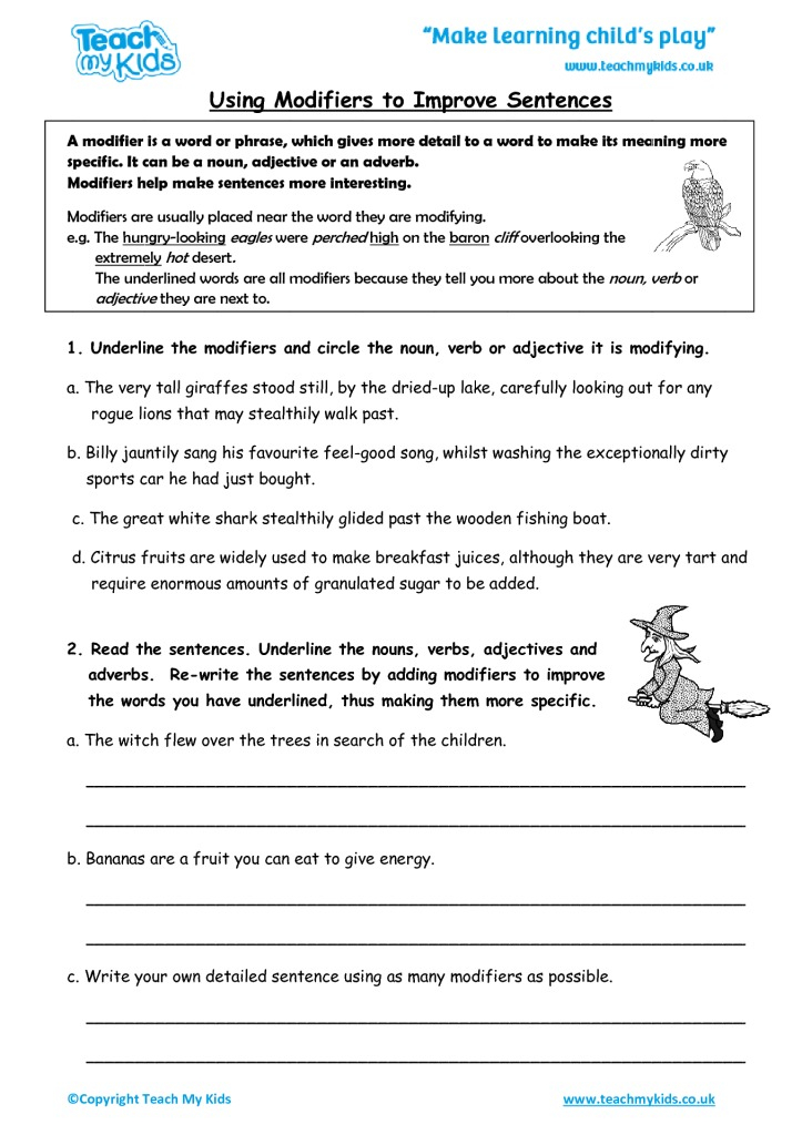 Improving Sentences Worksheet