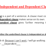 Independent And Dependent subordinate Clauses Worksheet