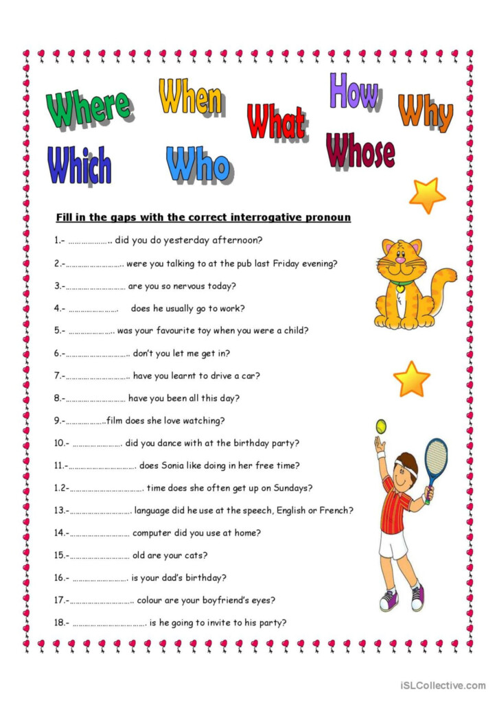 INTERROGATIVE PRONOUNS English ESL Worksheets Pdf Doc