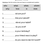 Interrogative Pronouns Worksheets Pdf With Answers Lousiana