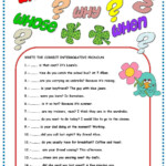 Interrogative Pronouns Worksheets Pdf With Answers Worksheets