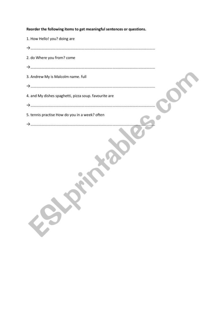 Interrogative Sentence ESL Worksheet By Angliz Teacher