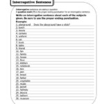 Interrogative Sentences Free Printable Punctuation Worksheets