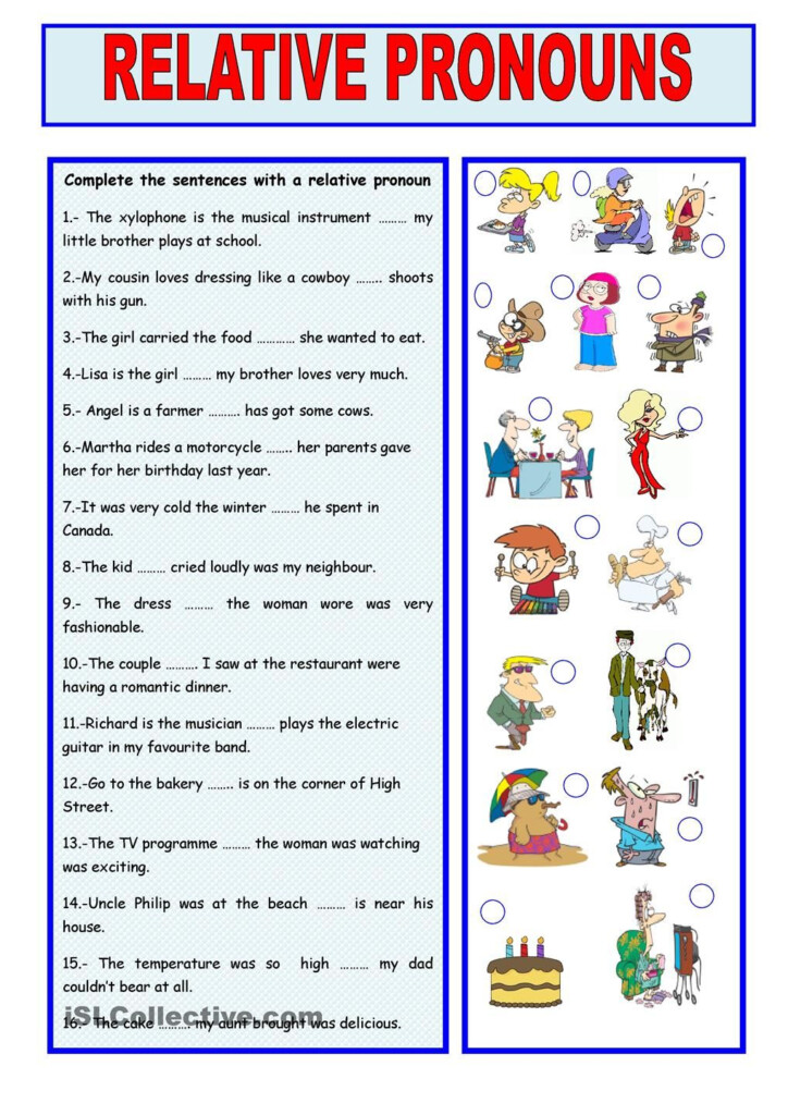  Join Sentences Using Relative Pronouns Exercises Pdf Leutgard