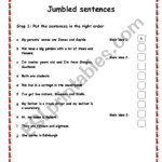 Jumbled Sentences ESL Worksheet By Welldone