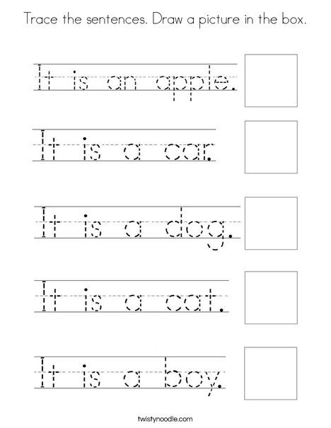 Kindergarten Sentence Tracing Worksheets Brenda Bailey s Kindergarten 