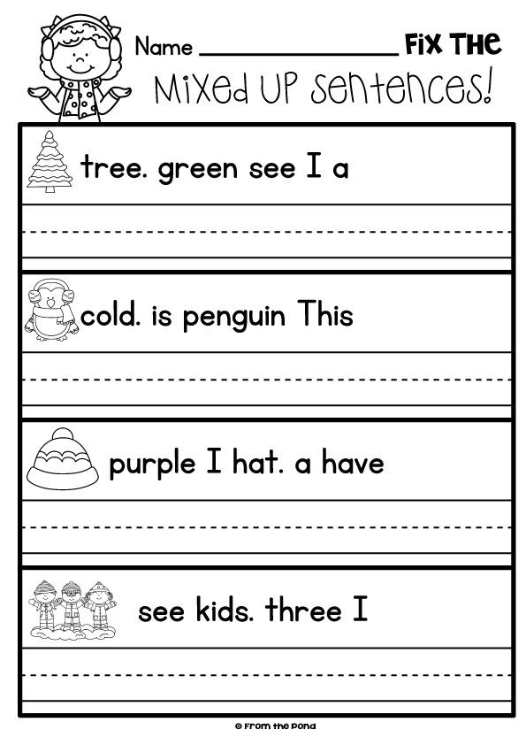 Kindergarten Writing Sentences Printables