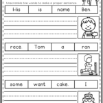 Kindergarten Writing Simple Sentences Worksheets Kidsworksheetfun