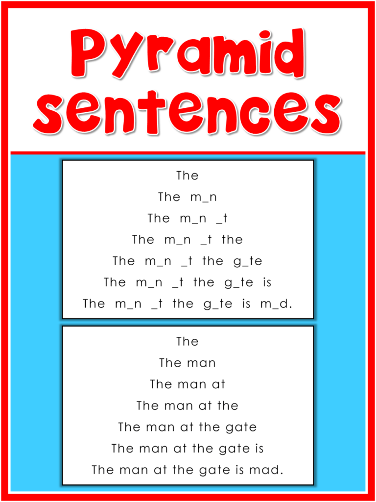 Letter A Pyramid Sentences This Set Is Great For Beginning Readers To 