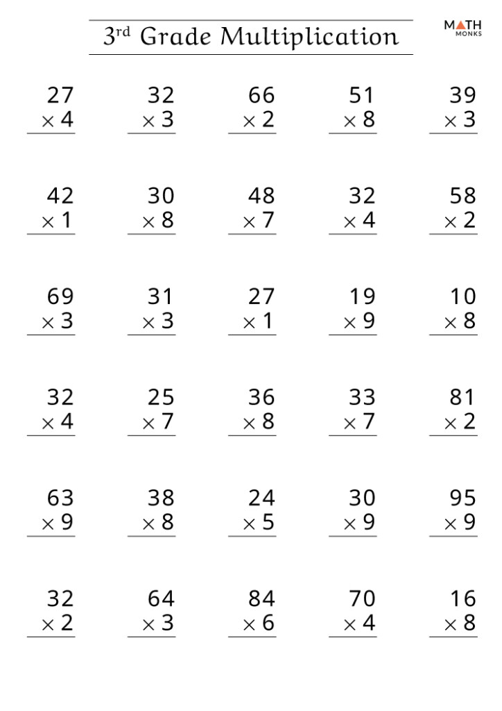 Multiplication Worksheets Grade 3 With Answer Key