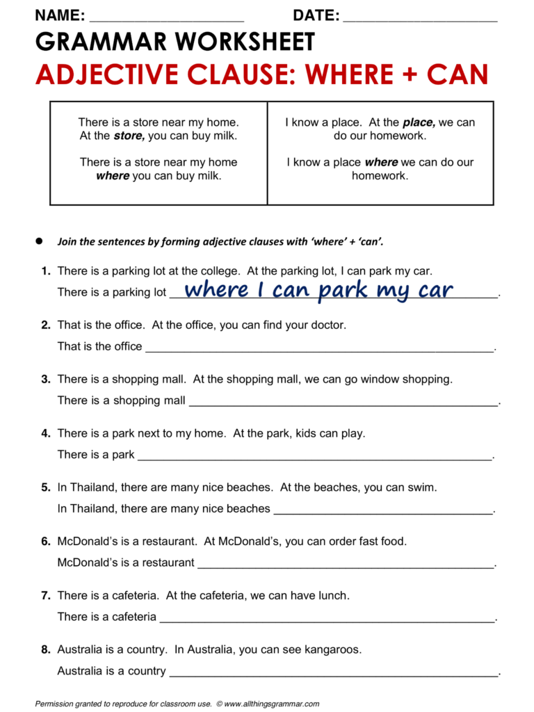 Noun Clause Worksheet