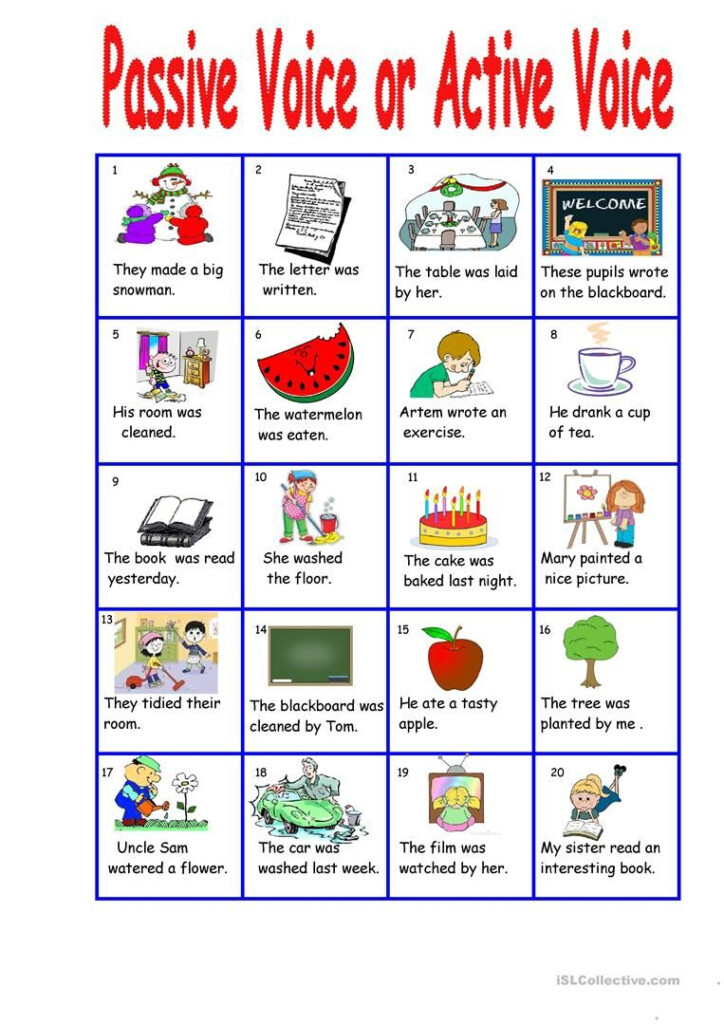 PASSIVE VOICE Or ACTIVE VOICE English ESL Worksheets For Distance 