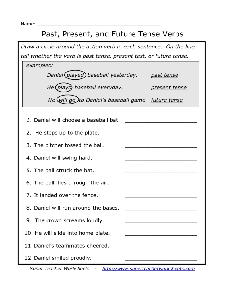 Past Present Future Tense Worksheet